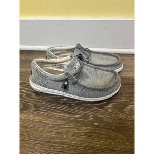 Hey Dude Wally Funk‎ Gray Canvas Slip On Loafers Men's Size 8